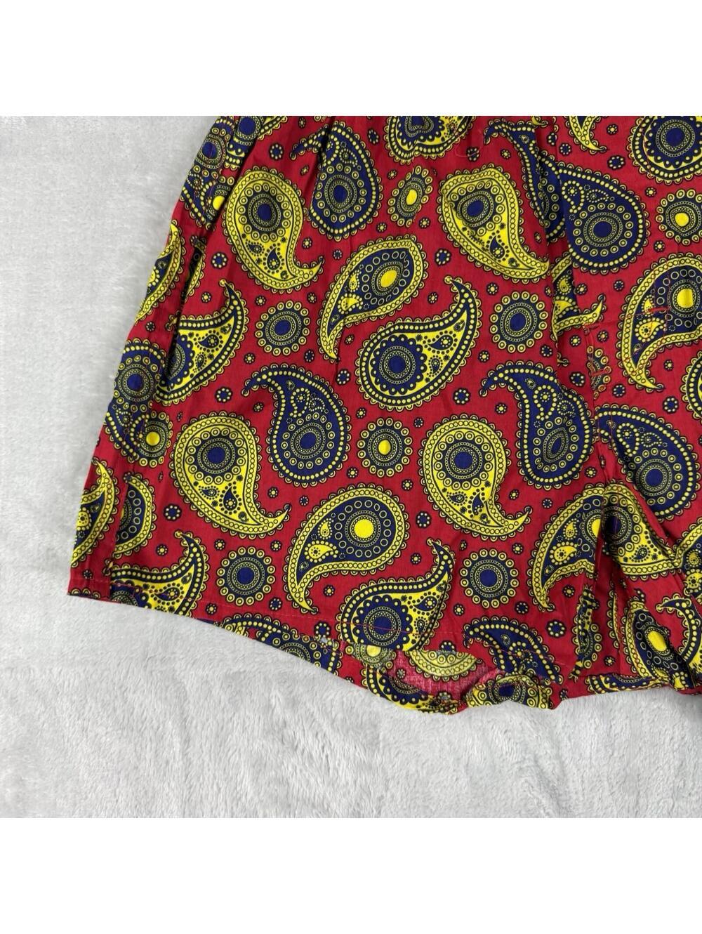 Happy Socks Paisley Shorts Boxers Red Yellow Pattern Cotton Size S Casual Lounge - Picture 8 of 8
